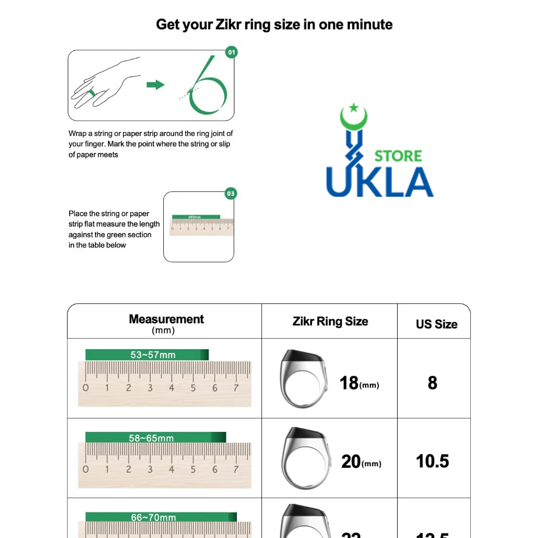 Digital Counter Tasbeeh / Metal Zikr Ring-IQibla