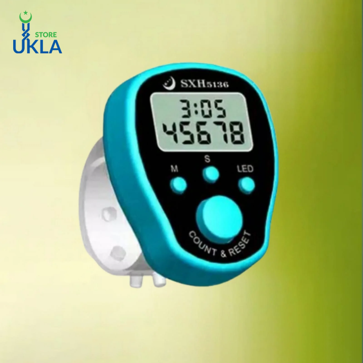Digital tasbeeh counter with time and LED