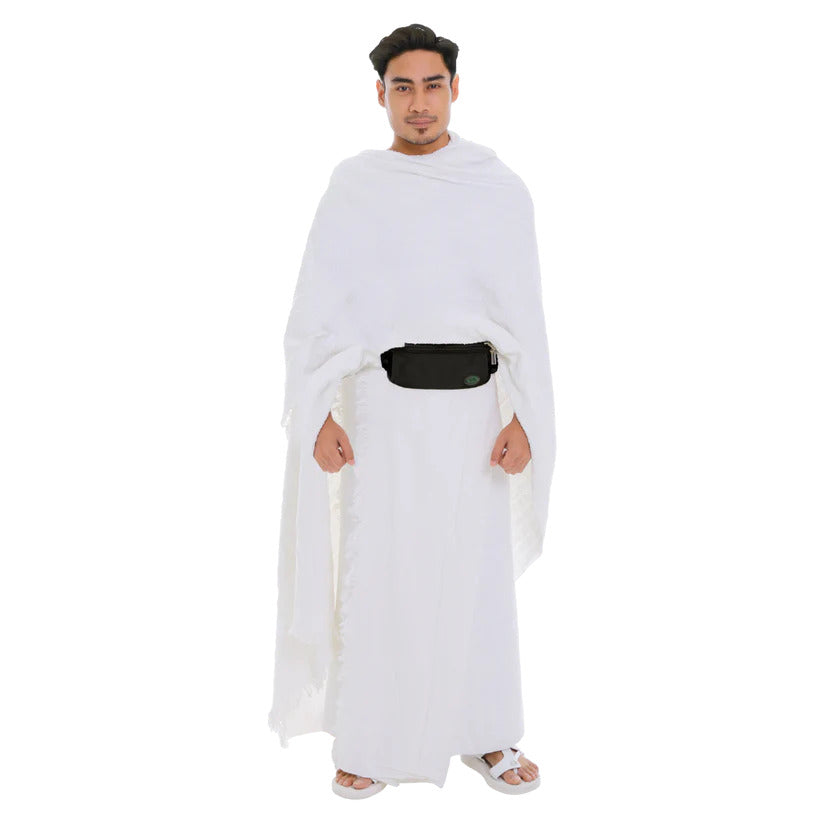 Anti-Theft Waist Bag And Ihram Belt for Men | Black | Hajj Safe