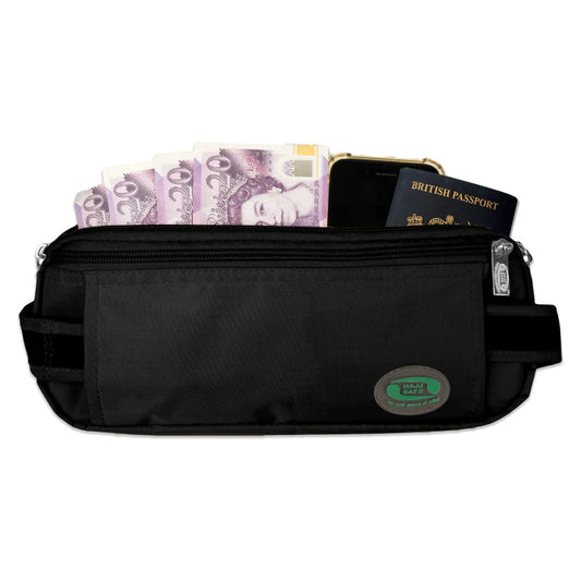 Anti-Theft Waist Bag And Ihram Belt for Men | Black | Hajj Safe
