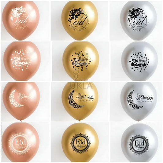 Eid Mubarak Balloons-(Pack of 10)