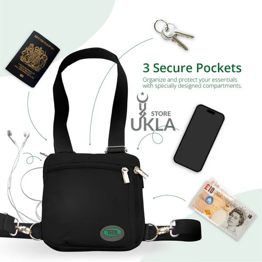 Crossbody Travel Bag – Secure Multi-Pocket Shoulder Bag-Black