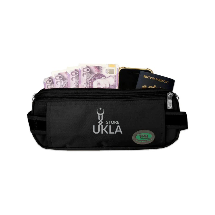 Anti-Theft Waist Bag And Ihram Belt for Men | Black | Hajj Safe